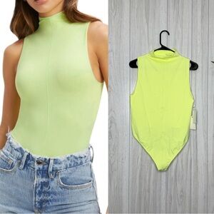 NWT Good American Plus Size So Soft Sleeveless Mock Neck Bodysuit 5/6 = 2X/3X